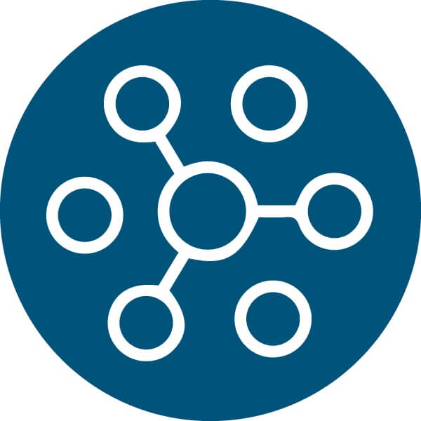 Ilustração de partículas dispersas e distribuídas